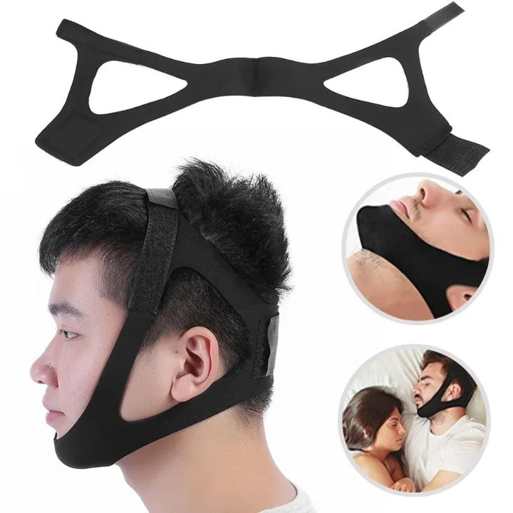 Premium Anti-Snoring Chin Strap - Triangular Belt for Snore Relief, Adjustable Mouth Guard for Better Breath, Comfortable 