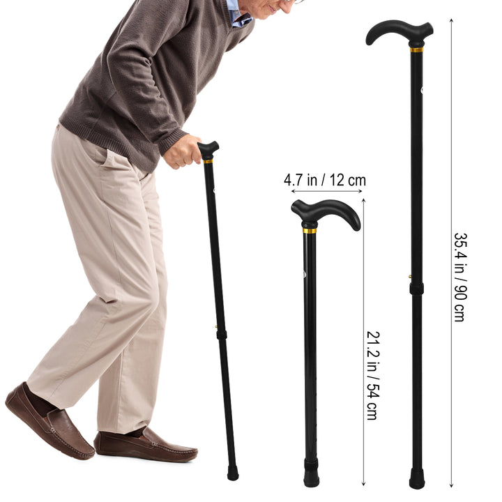 Premium verstellbarer Gehstock – 2-teiliger rutschfester, stoßdämpfender Gehstock für Senioren, leichtes Aluminiumlegierung, rutschfester Gummifuß, verstellbare Höhe 75-90 cm für Wandern und tägliche Unterstützung