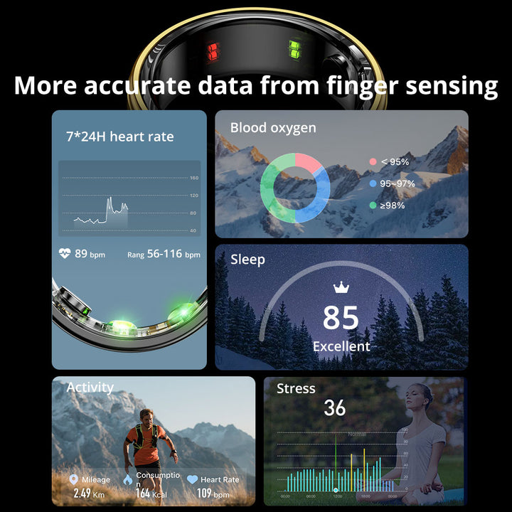 Premium Smart Ring for Men & Women – Health Monitor, Fitness Tracker, Waterproof Design, Multiple Sport Modes