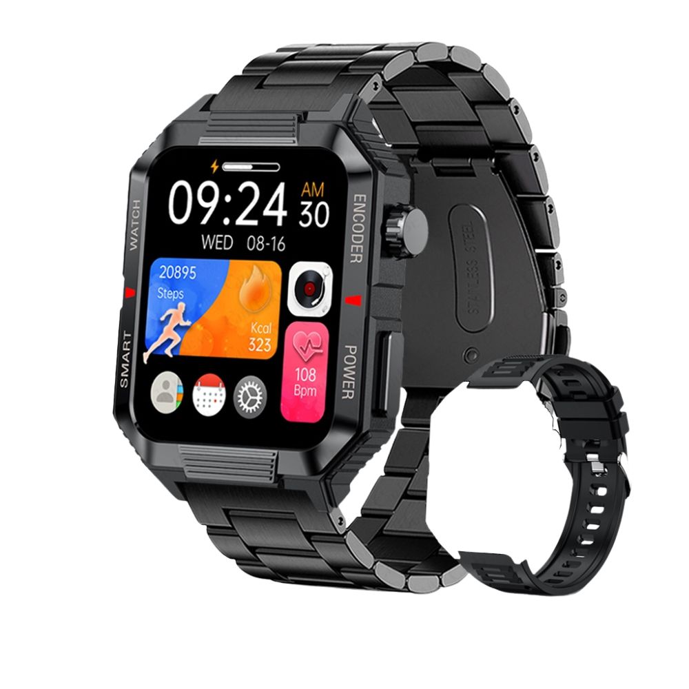 Premium GPS-Fitness-Tracker-Smartwatch mit 1,99 Zoll HD-Bildschirm, Herzfrequenz-, Blutdruck-, EKG- und Blutsauerstoffüberwachung – Bluetooth-Anruf, NFC, über 100 Trainingsmodi, wasserdicht