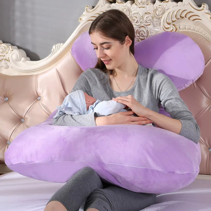 Premium Soft Fleece Pregnant Pillow – U-Type Lumbar Support Cushion for Pregnancy – Multi-Function Side Protection Pillow for