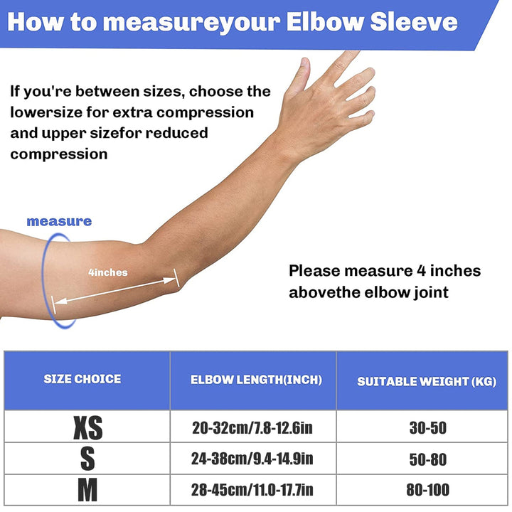 Premium Elastic Elbow Brace for Sports, Compression Arm Sleeve, Breathable Elbow Pads for Safety and Support, Adjustable