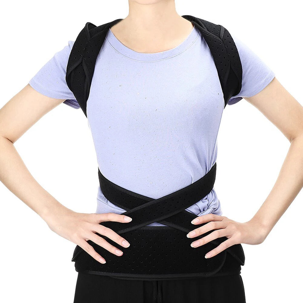 Premium Adjustable Back Brace Posture Corrector for Scoliosis & Hunchback Relief, Pain Relief, Lightweight & Breathable 