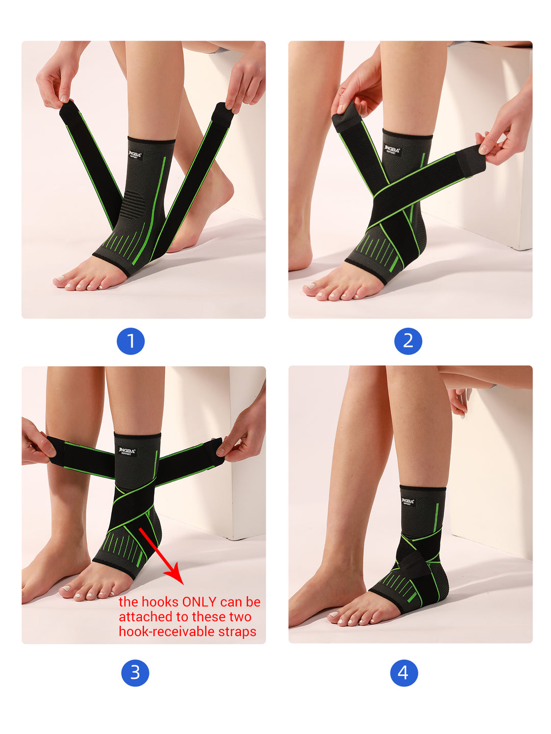 Premium Adjustable Compression Ankle Support Brace for Men & Women - Strong Sports Protection for Injury Recovery and 