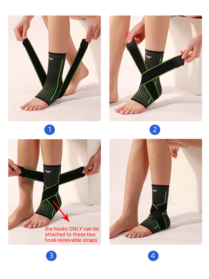 Premium Adjustable Compression Ankle Support Brace for Men & Women - Strong Sports Protection for Injury Recovery and 
