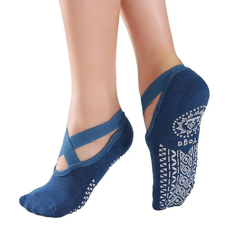 High-Quality Anti-Slip Yoga Socks for Women – Breathable Cotton, Ballet-Inspired Bandage Design, Perfect for Pilates, Dance
