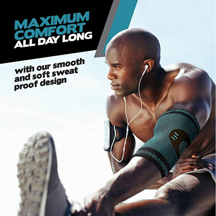 Premium Elastic Elbow Brace for Sports, Compression Arm Sleeve, Breathable Elbow Pads for Safety and Support, Adjustable