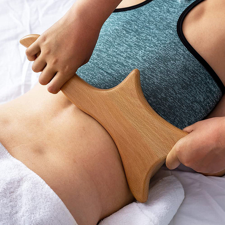 Premium 6-in-1 Wood Therapy Massage Tool Set for Lymphatic Drainage, Anti-Cellulite Fascia Massage Roller, Muscle Relaxation