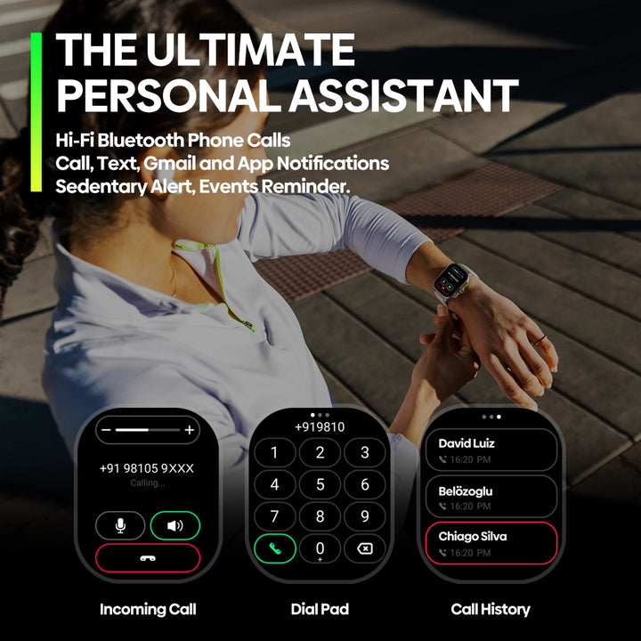 Premium GPS Smartwatch with 2.15" AMOLED Display, Phone Calls, Built-in GPS, 100+ Sports Modes, Heart Rate & SpO2 Monitor, 