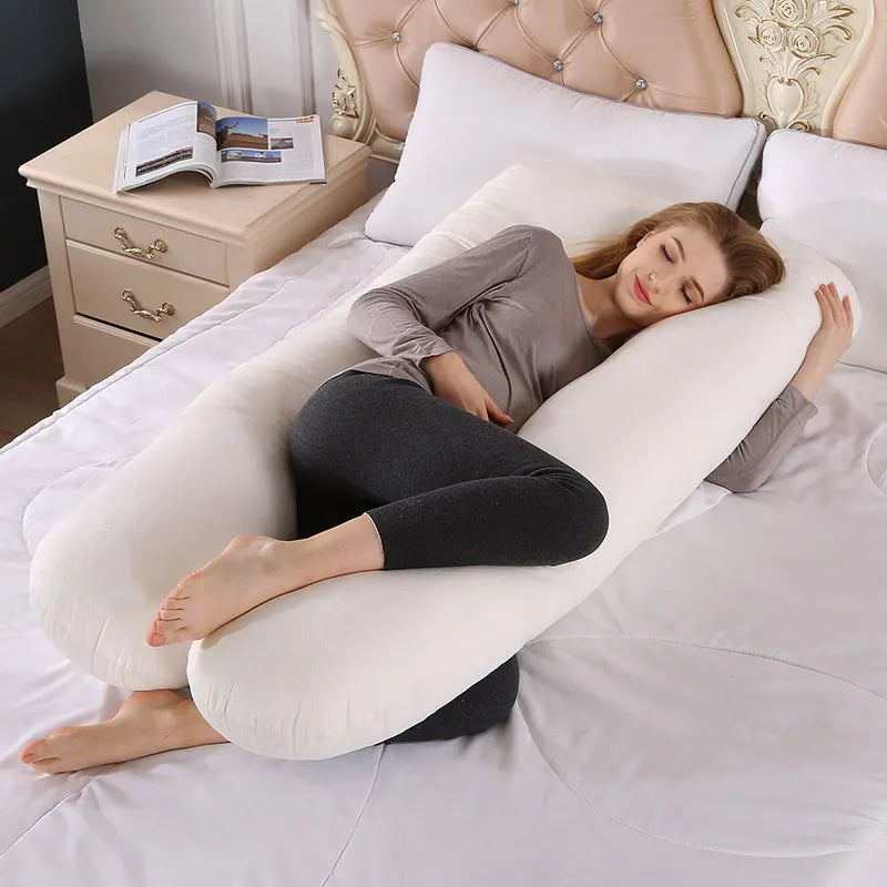 Premium Soft Fleece Pregnant Pillow – U-Type Lumbar Support Cushion for Pregnancy – Multi-Function Side Protection Pillow for