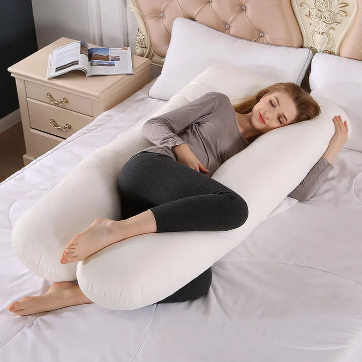 Premium Soft Fleece Pregnant Pillow – U-Type Lumbar Support Cushion for Pregnancy – Multi-Function Side Protection Pillow for