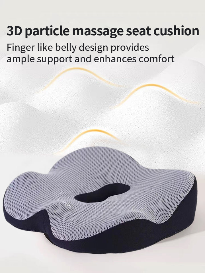 Premium Memory Foam Seat Cushion – Orthopedic Back & Waist Support for Office, Car, & Home – Coccyx Relief, Hip Massage Pad,