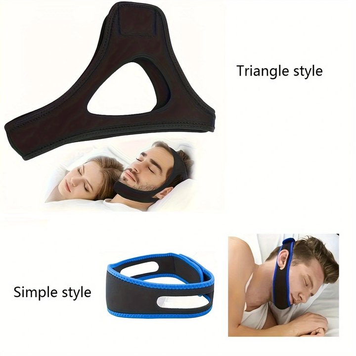 Premium Anti-Snoring Chin Strap - Triangular Belt for Snore Relief, Adjustable Mouth Guard for Better Breath, Comfortable 