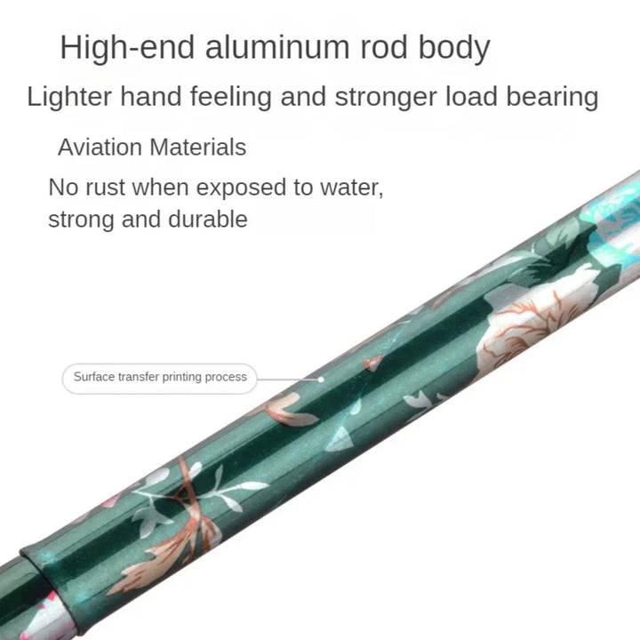 Premium Adjustable Walking Cane – Folding Elderly Cane with Non-Slip Rubber Foot Pads, Comfortable Macromolecule Handle, 