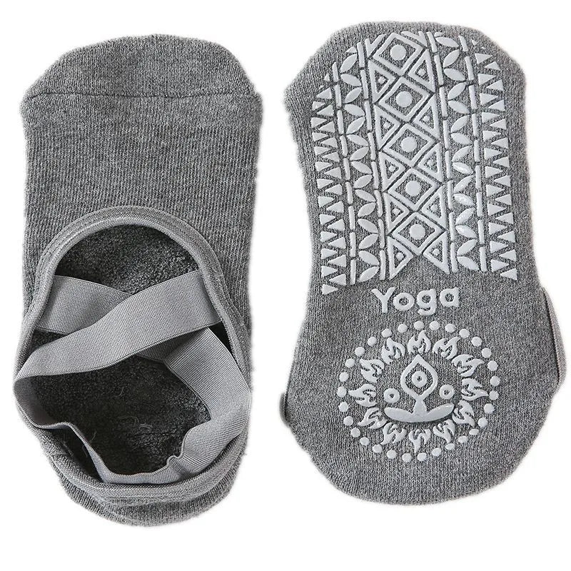High-Quality Anti-Slip Yoga Socks for Women – Breathable Cotton, Ballet-Inspired Bandage Design, Perfect for Pilates, Dance