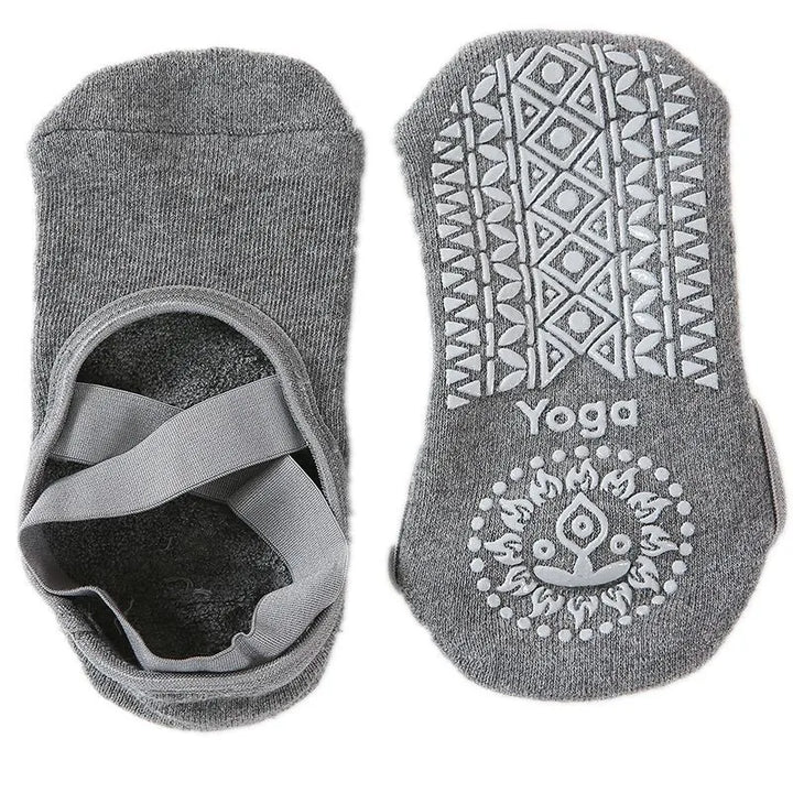 High-Quality Anti-Slip Yoga Socks for Women – Breathable Cotton, Ballet-Inspired Bandage Design, Perfect for Pilates, Dance