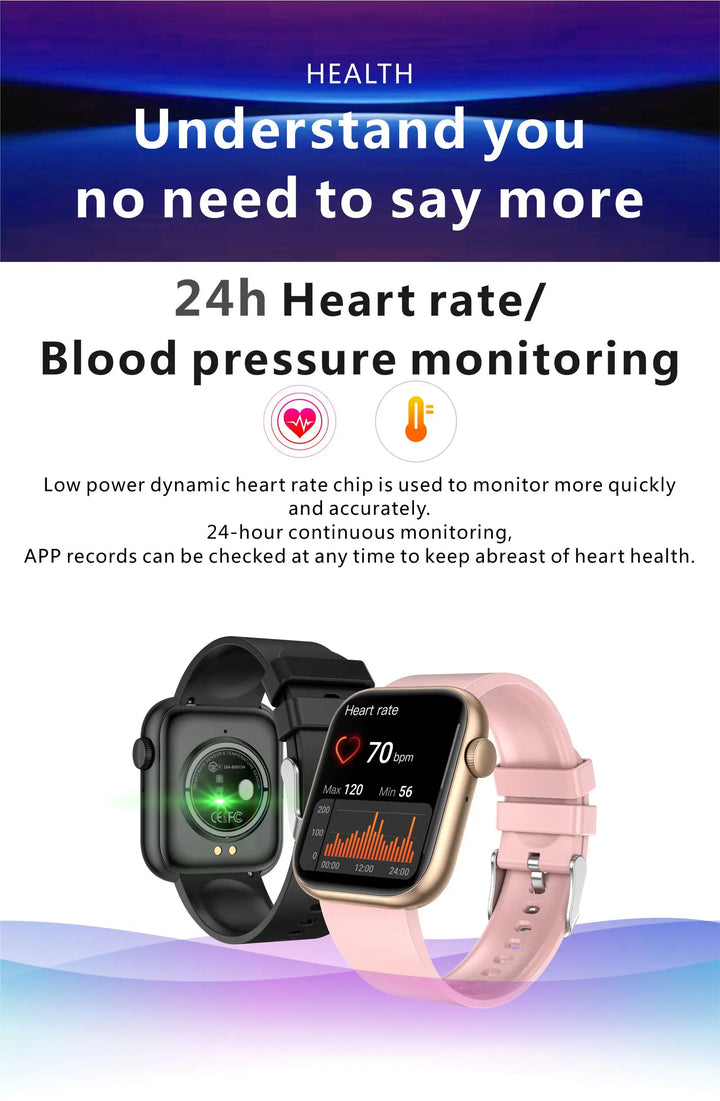 Premium Smartwatch - Drahtloses Laden, Bluetooth-Anrufe, Fitness-Tracker, Anpassbare Zifferblätter, Herzfrequenzüberwachung, Schlaftracking, Wasserdicht, Für Männer & Frauen