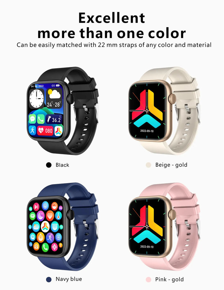 Premium Smartwatch - Drahtloses Laden, Bluetooth-Anrufe, Fitness-Tracker, Anpassbare Zifferblätter, Herzfrequenzüberwachung, Schlaftracking, Wasserdicht, Für Männer & Frauen