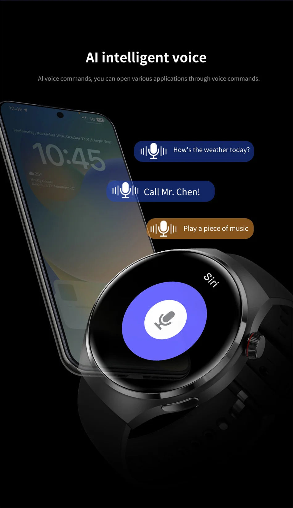 Premium GPS-Smartwatch für Männer und Frauen | 360° AMOLED-Display, NFC, Bluetooth-Anruf, IP68 wasserdicht, Herzfrequenzmonitor, Fitness-Tracker, Schlafüberwachung, Mehrsportmodi