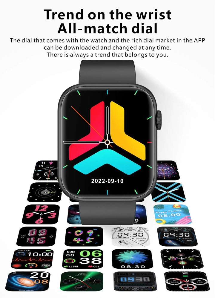 Premium Smartwatch - Drahtloses Laden, Bluetooth-Anrufe, Fitness-Tracker, Anpassbare Zifferblätter, Herzfrequenzüberwachung, Schlaftracking, Wasserdicht, Für Männer & Frauen