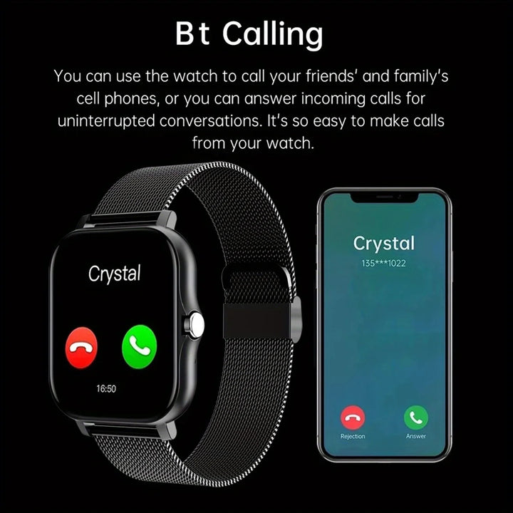 Luxus Smartwatch Android OS - 1.44" Voller Touch-Farbbildschirm, Bluetooth, Anpassbares Zifferblatt, für Männer und Frauen, Smartwatch mit Anruffunktion
