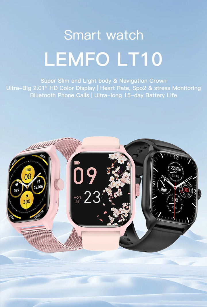 Luxus Smartwatch Android OS - 1.44" Voller Touchscreen, Bluetooth-Anruf, Musiksteuerung, Fitness-Tracker für Männer und Frauen, Gesundheitsmonitor