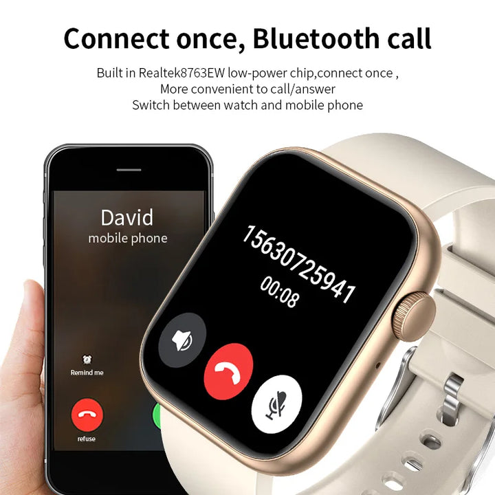 Premium Smartwatch - Drahtloses Laden, Bluetooth-Anrufe, Fitness-Tracker, Anpassbare Zifferblätter, Herzfrequenzüberwachung, Schlaftracking, Wasserdicht, Für Männer & Frauen