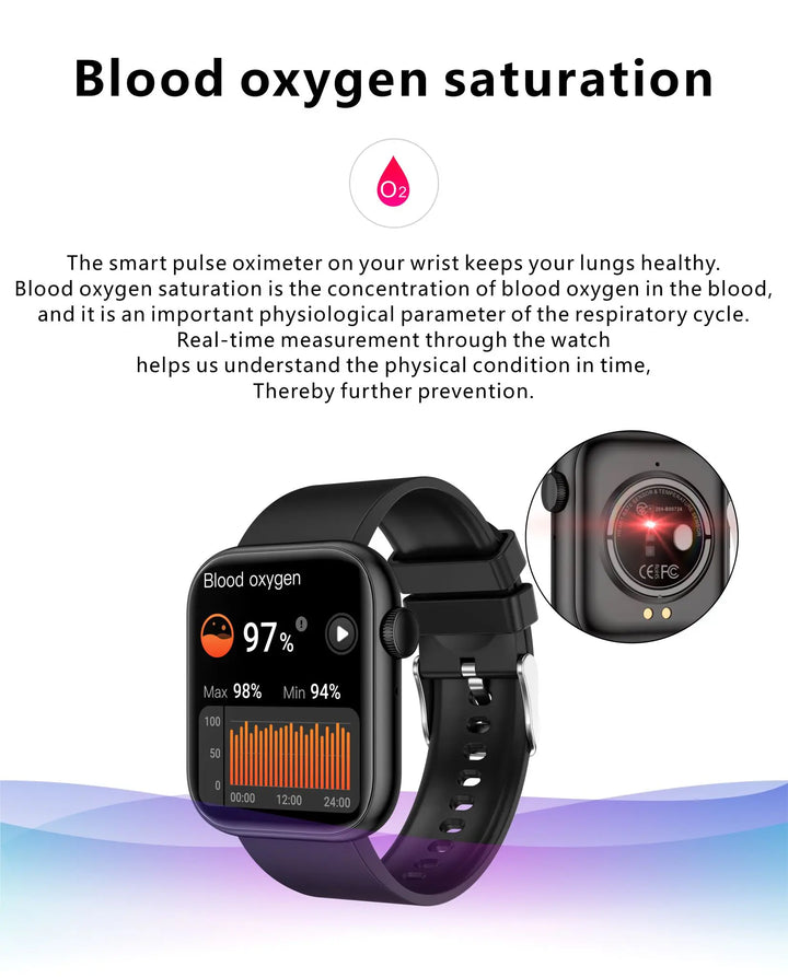 Premium Smartwatch - Drahtloses Laden, Bluetooth-Anrufe, Fitness-Tracker, Anpassbare Zifferblätter, Herzfrequenzüberwachung, Schlaftracking, Wasserdicht, Für Männer & Frauen