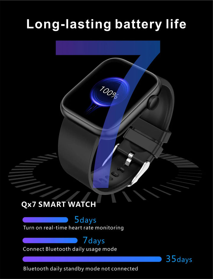 Premium Smartwatch - Drahtloses Laden, Bluetooth-Anrufe, Fitness-Tracker, Anpassbare Zifferblätter, Herzfrequenzüberwachung, Schlaftracking, Wasserdicht, Für Männer & Frauen