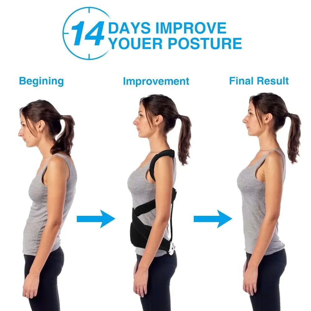 Premium Adjustable Back Brace Posture Corrector for Scoliosis & Hunchback Relief, Pain Relief, Lightweight & Breathable 