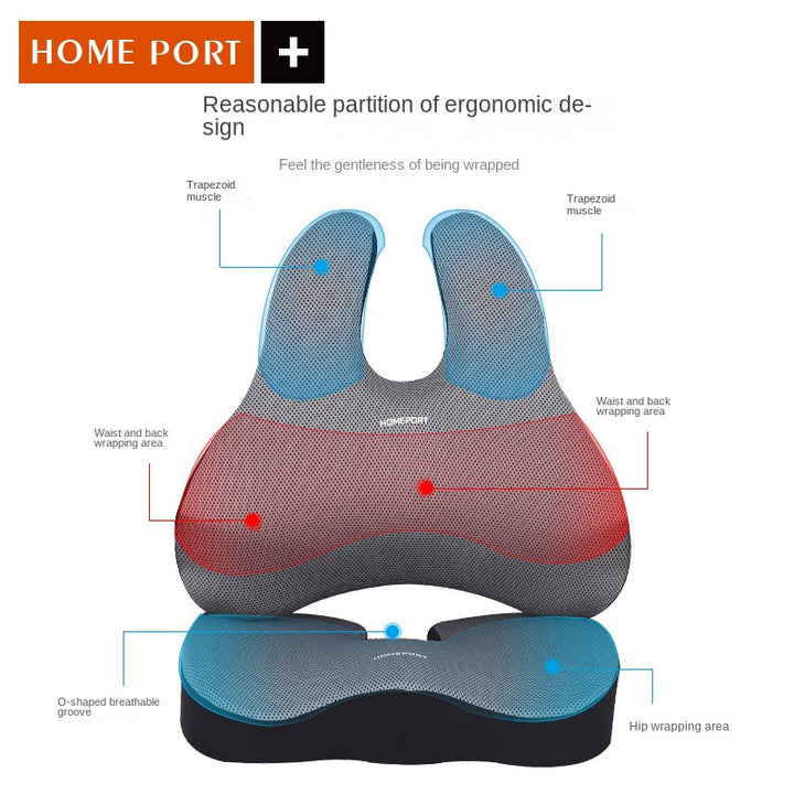 Premium Memory Foam Seat Cushion – Orthopedic Back & Waist Support for Office, Car, & Home – Coccyx Relief, Hip Massage Pad,
