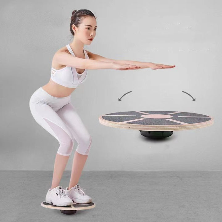 Premium Holz Wackel-Balance-Board - Rutschfeste Kerntraining, Yoga- & Taillendreh-Board für das Home Gym, Fitness, Stabilität & Haltungsverbesserung, 360° Rotation, 500 lbs Tragfähigkeit