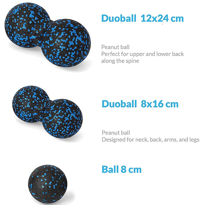 Premium EPP Fascia Massage Foam Rollers & Fitness Balls Set for Deep Tissue, Trigger Point Relief, Muscle Recovery, Yoga
