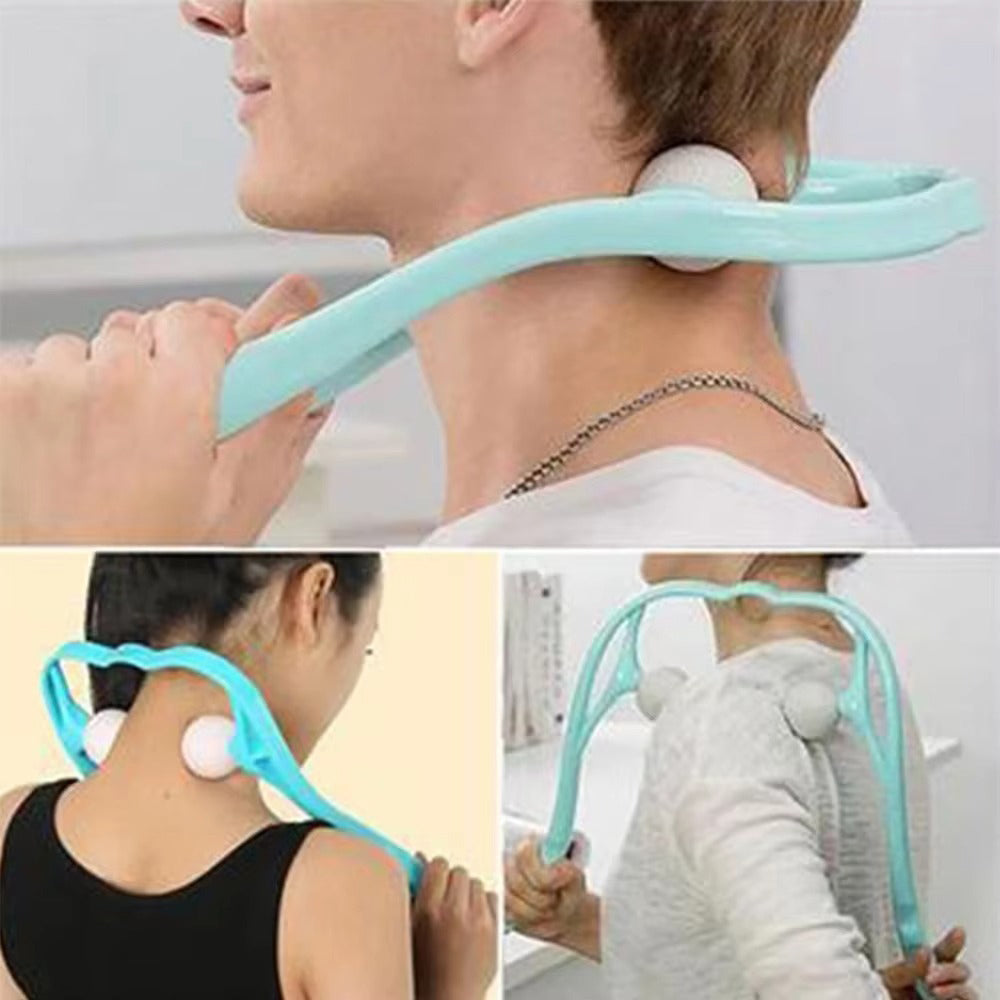 Premium Handheld Neck Massager – Trigger Point Roller for Deep Tissue Pain Relief, Adjustable 360° Massage Balls for Neck, Shoulder, Back, and Arm, Lightweight and Portable Massage Tool for Home or Office Use