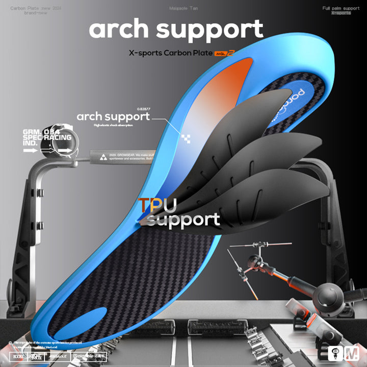 Premium Basketball Insoles with Customized Carbon Plate for High Strength, Elasticity & Speed – Anti-Return Technology for 