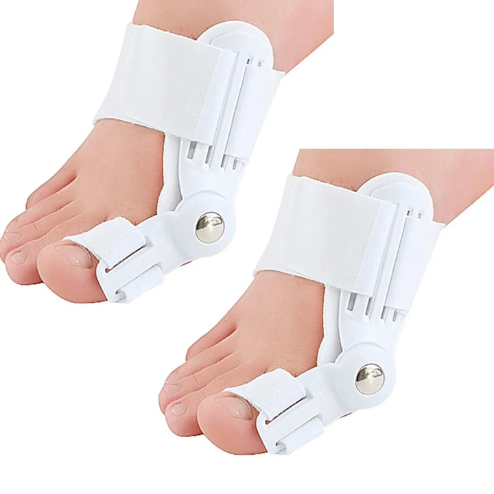 Premium verstellbarer Hallux Valgus Korrektor – Großzehenbegradiger mit orthopädischer Ballenstütze, Silikonpolster und Zehenseparator zur Schmerzlinderung und Zeigenausrichtung, flexible Größe für Männer und Frauen