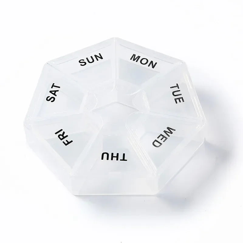 Premium Mini Portable Pill Organizer – Weekly Travel Tablet Holder, Compact 7-Day Storage Box for Pills, Vitamins, and  