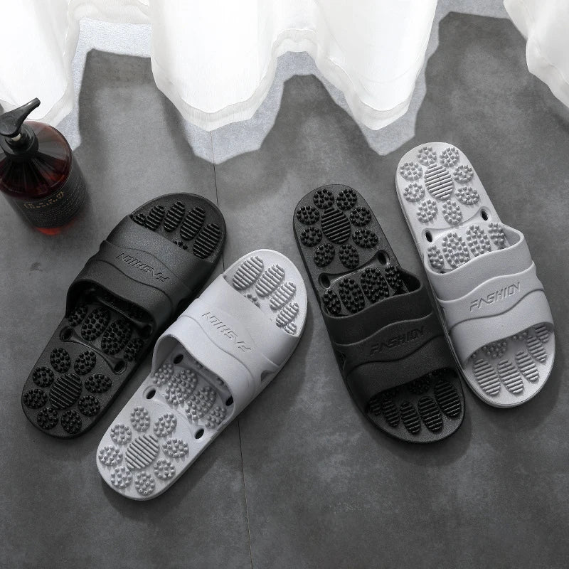 Premium Extra Große Akupunktur-Massage-Slipper – Rutschfestes Hohldesign für den Innenbereich und das Badezimmer, Bequeme Sohlenunterstützung für Männer und Frauen, Ideal für Entspannung und Fußtherapie
