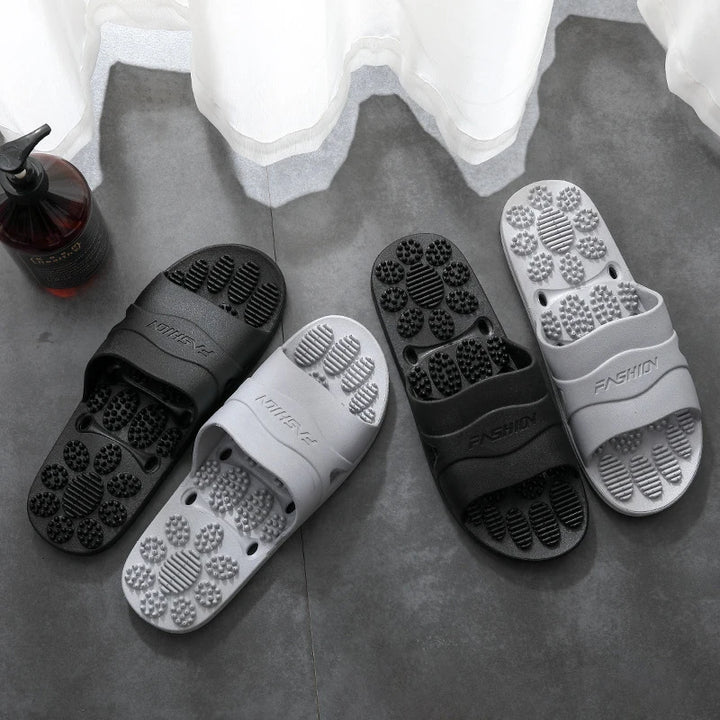 Premium Extra Große Akupunktur-Massage-Slipper – Rutschfestes Hohldesign für den Innenbereich und das Badezimmer, Bequeme Sohlenunterstützung für Männer und Frauen, Ideal für Entspannung und Fußtherapie
