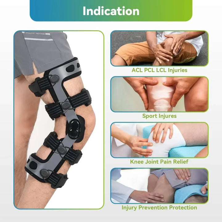 Premium Adjustable Hinged Knee Brace – ROM Orthosis for ACL, Meniscus, Ligament Injuries, and Post-Surgery Recovery, Orthoped