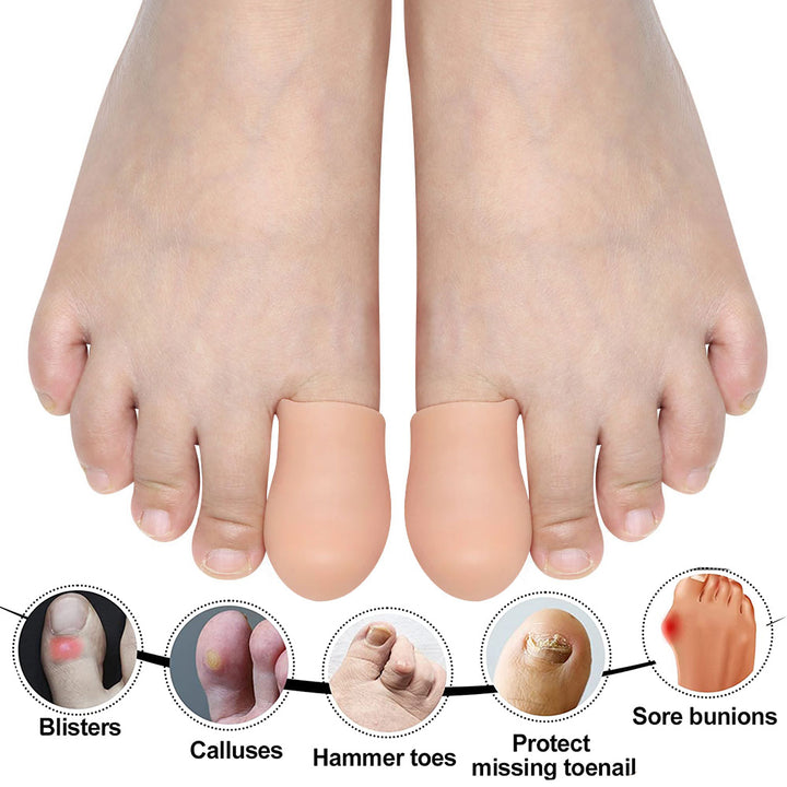 Premium Silicone Gel Bunion Corrector Toe Protector - 2PCS Orthotic Big Toe Separator & Valgus Adjuster for Foot Pain 
