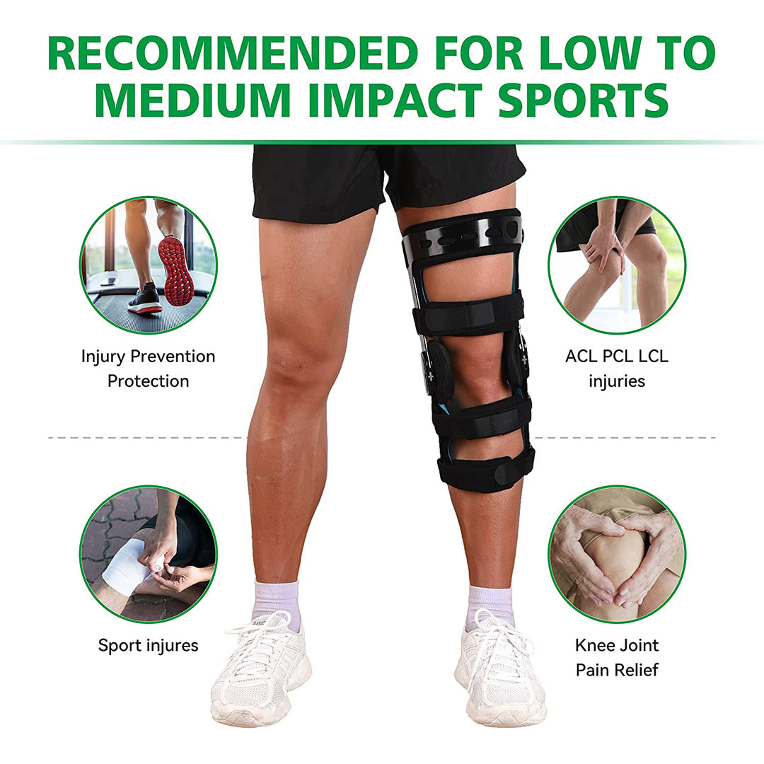 Premium Adjustable Hinged Knee Brace – ROM Orthosis for ACL, Meniscus, Ligament Injuries, and Post-Surgery Recovery, Orthoped