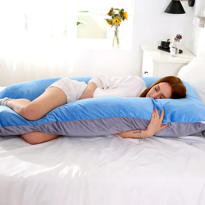 Premium Soft Fleece Pregnant Pillow – U-Type Lumbar Support Cushion for Pregnancy – Multi-Function Side Protection Pillow for