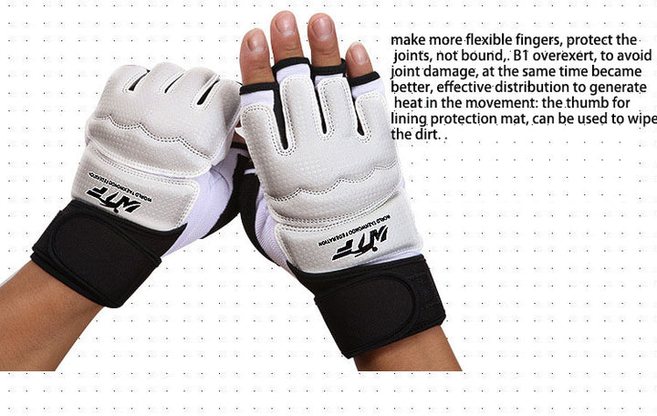Premium Half Finger Boxing Gloves – Taekwondo, Karate, Muay Thai Training Gloves for Kids & Men – Foot Protector for  
