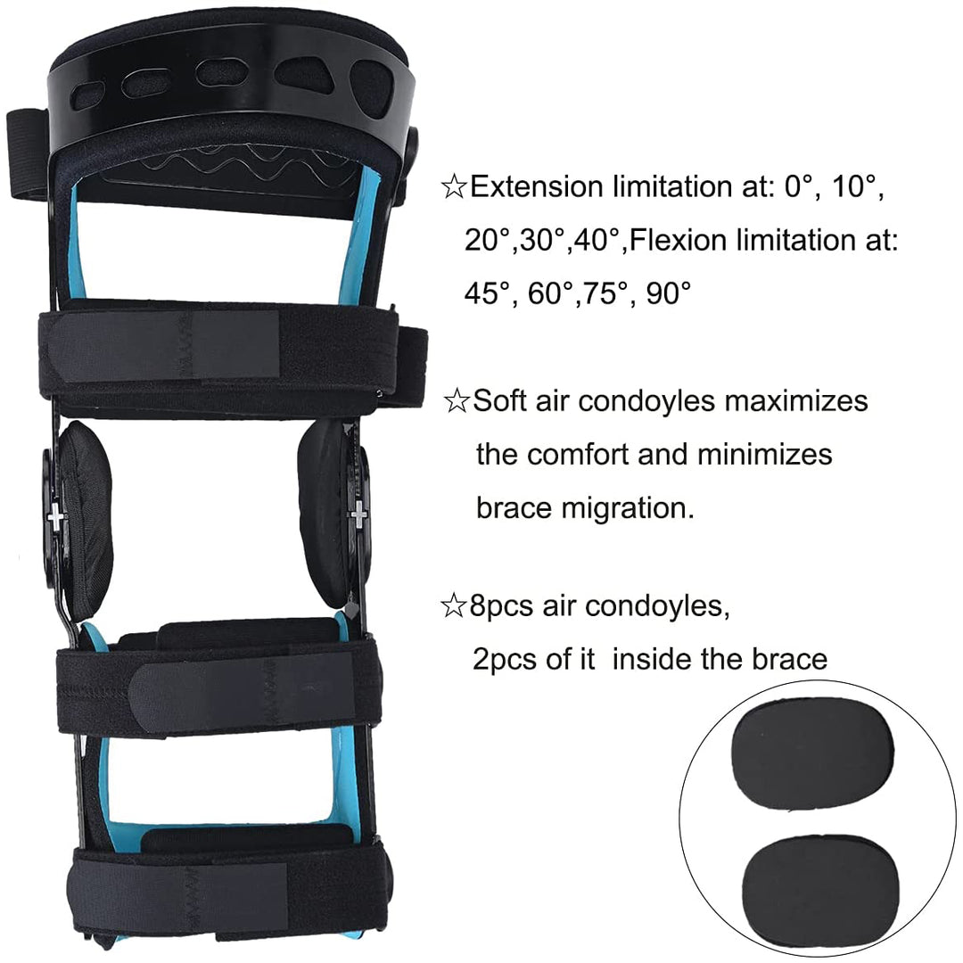 Premium Adjustable Hinged Knee Brace – ROM Orthosis for ACL, Meniscus, Ligament Injuries, and Post-Surgery Recovery, Orthoped