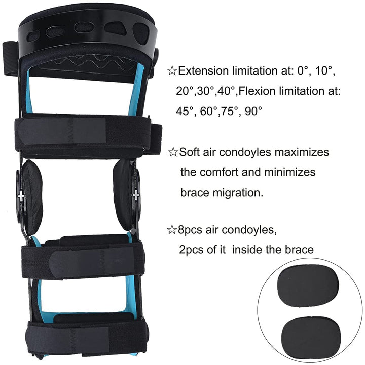 Premium Adjustable Hinged Knee Brace – ROM Orthosis for ACL, Meniscus, Ligament Injuries, and Post-Surgery Recovery, Orthoped