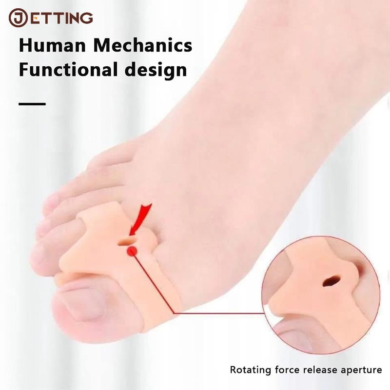 Premium Silicone Gel Bunion Corrector Toe Protector - 2PCS Orthotic Big Toe Separator & Valgus Adjuster for Foot Pain 