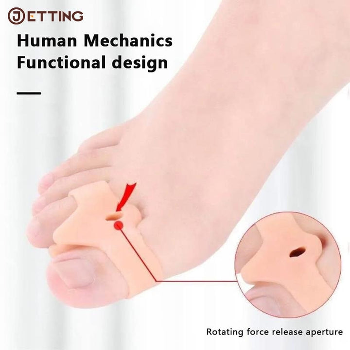 Premium Silicone Gel Bunion Corrector Toe Protector - 2PCS Orthotic Big Toe Separator & Valgus Adjuster for Foot Pain 