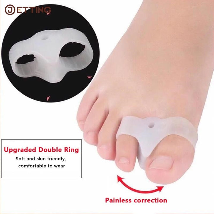 Premium Silicone Gel Bunion Corrector Toe Protector - 2PCS Orthotic Big Toe Separator & Valgus Adjuster for Foot Pain 