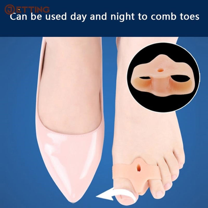 Premium Silicone Gel Bunion Corrector Toe Protector - 2PCS Orthotic Big Toe Separator & Valgus Adjuster for Foot Pain 
